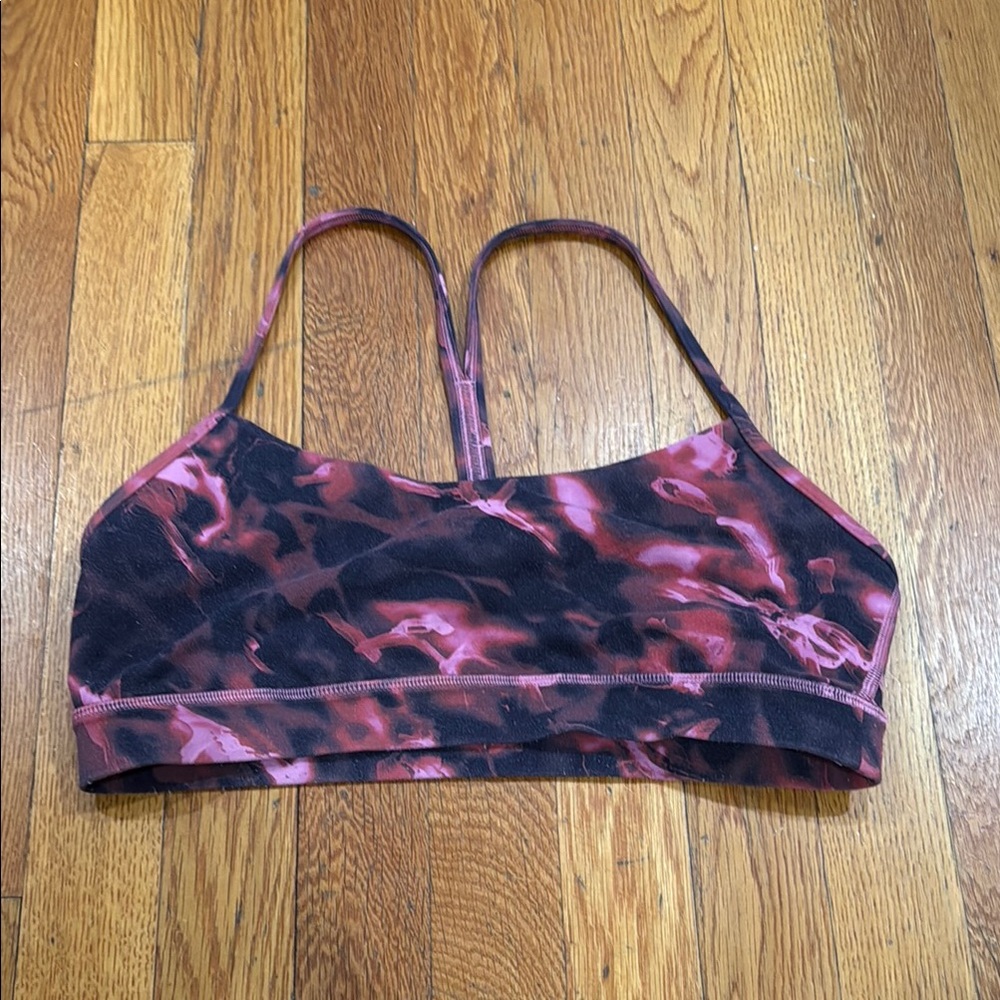 Women's Pink and Black Sports Bra